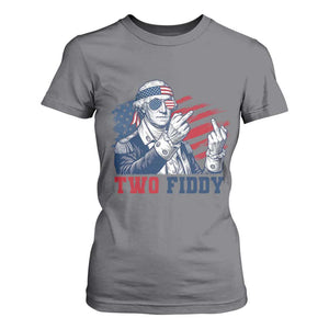 Two Fiddy 250th Anniversary T Shirt For Women Funny George Washington 4th of July