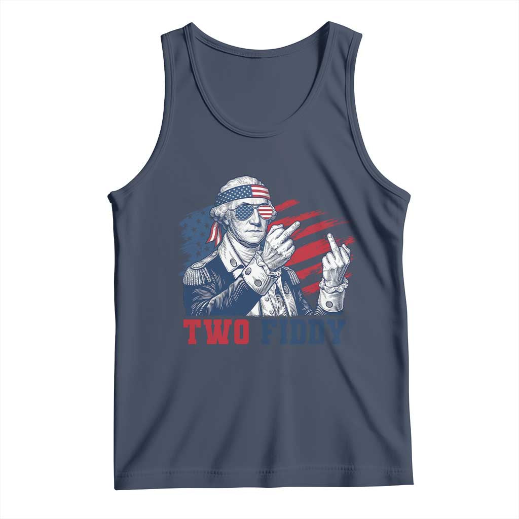 Two Fiddy 250th Anniversary Tank Top Funny George Washington 4th of July