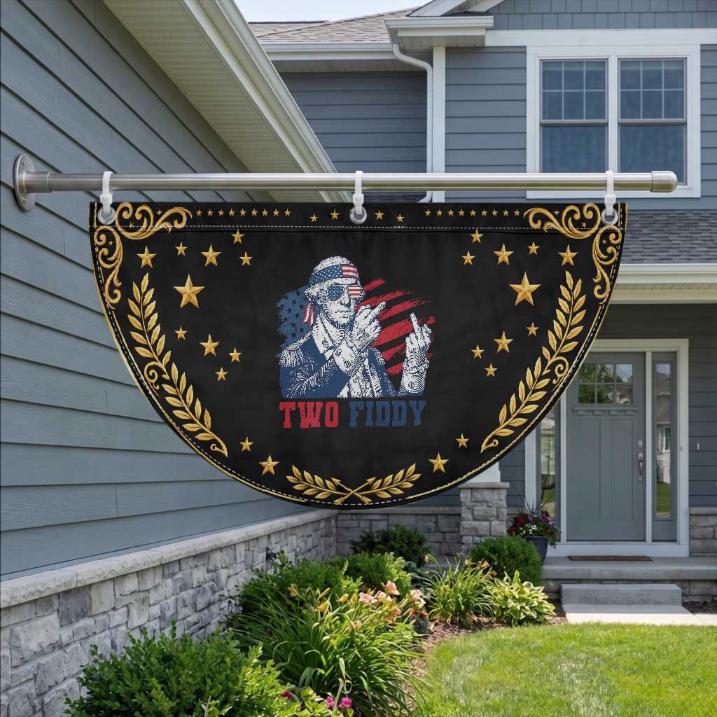 Two Fiddy 250th Anniversary Patriotic Fan Flag Funny George Washington 4th of July TS14 2pcs pack Vintage Black Print Your Wear