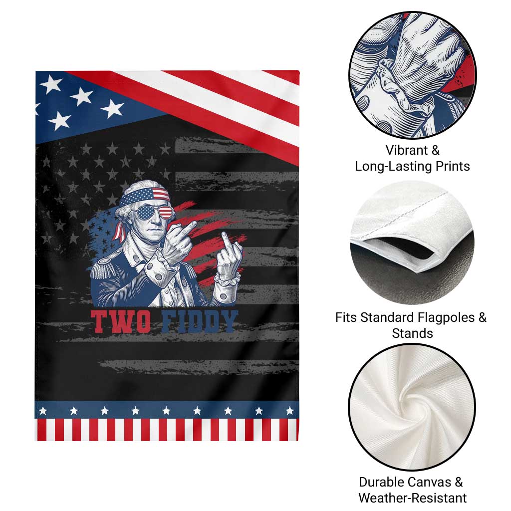 Two Fiddy 250th Anniversary Patriotic Garden Flag Funny George Washington 4th of July TS14 Print Your Wear