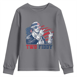 Two Fiddy 250th Anniversary Youth Sweatshirt Funny George Washington 4th of July