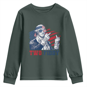 Two Fiddy 250th Anniversary Youth Sweatshirt Funny George Washington 4th of July