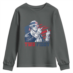 Two Fiddy 250th Anniversary Youth Sweatshirt Funny George Washington 4th of July