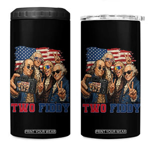Two Fiddy 250th Anniversary 4 in 1 Can Cooler Tumbler Funny Founding Father 4th of July