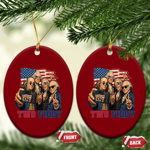 Two Fiddy 250th Anniversary Ceramic Ornament Funny Founding Father 4th of July