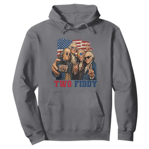 Two Fiddy 250th Anniversary Hoodie Funny Founding Father 4th of July