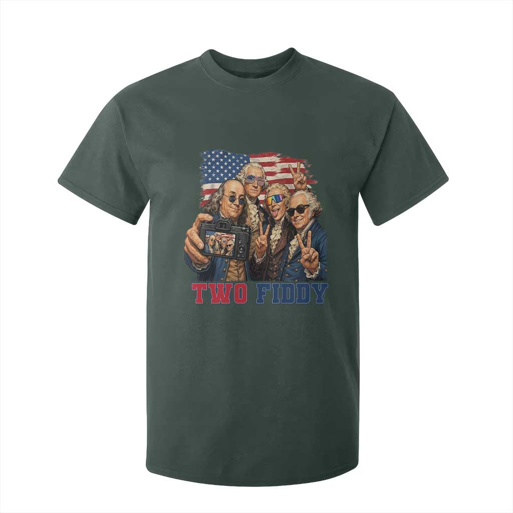 Two Fiddy 250th Anniversary T Shirt For Kid Funny Founding Father 4th of July