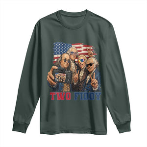 Two Fiddy 250th Anniversary Long Sleeve Shirt Funny Founding Father 4th of July