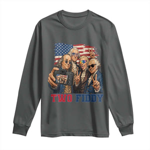 Two Fiddy 250th Anniversary Long Sleeve Shirt Funny Founding Father 4th of July