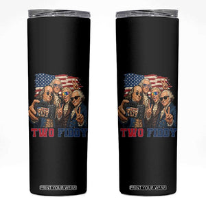Two Fiddy 250th Anniversary Skinny Tumbler Funny Founding Father 4th of July