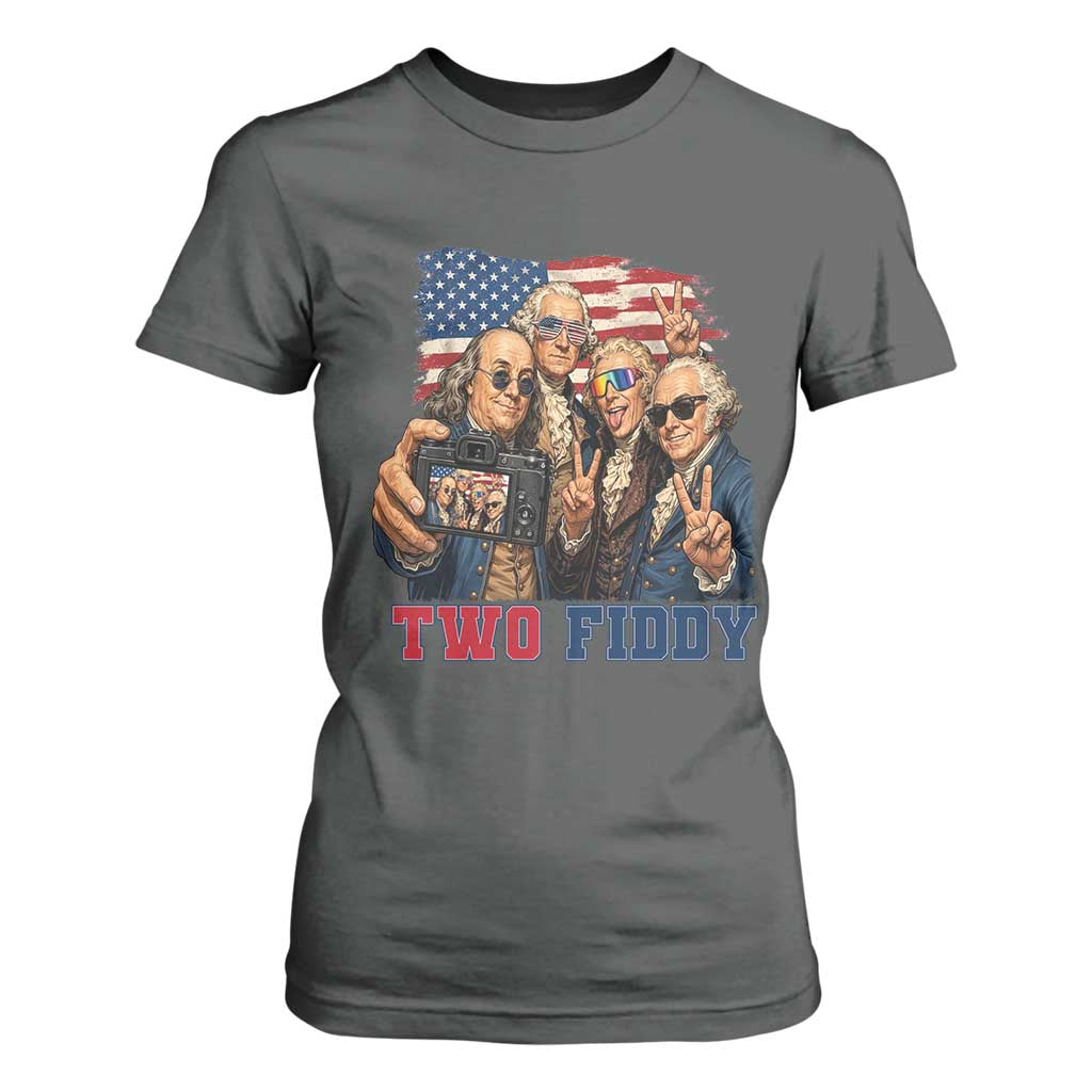 Two Fiddy 250th Anniversary T Shirt For Women Funny Founding Father 4th of July
