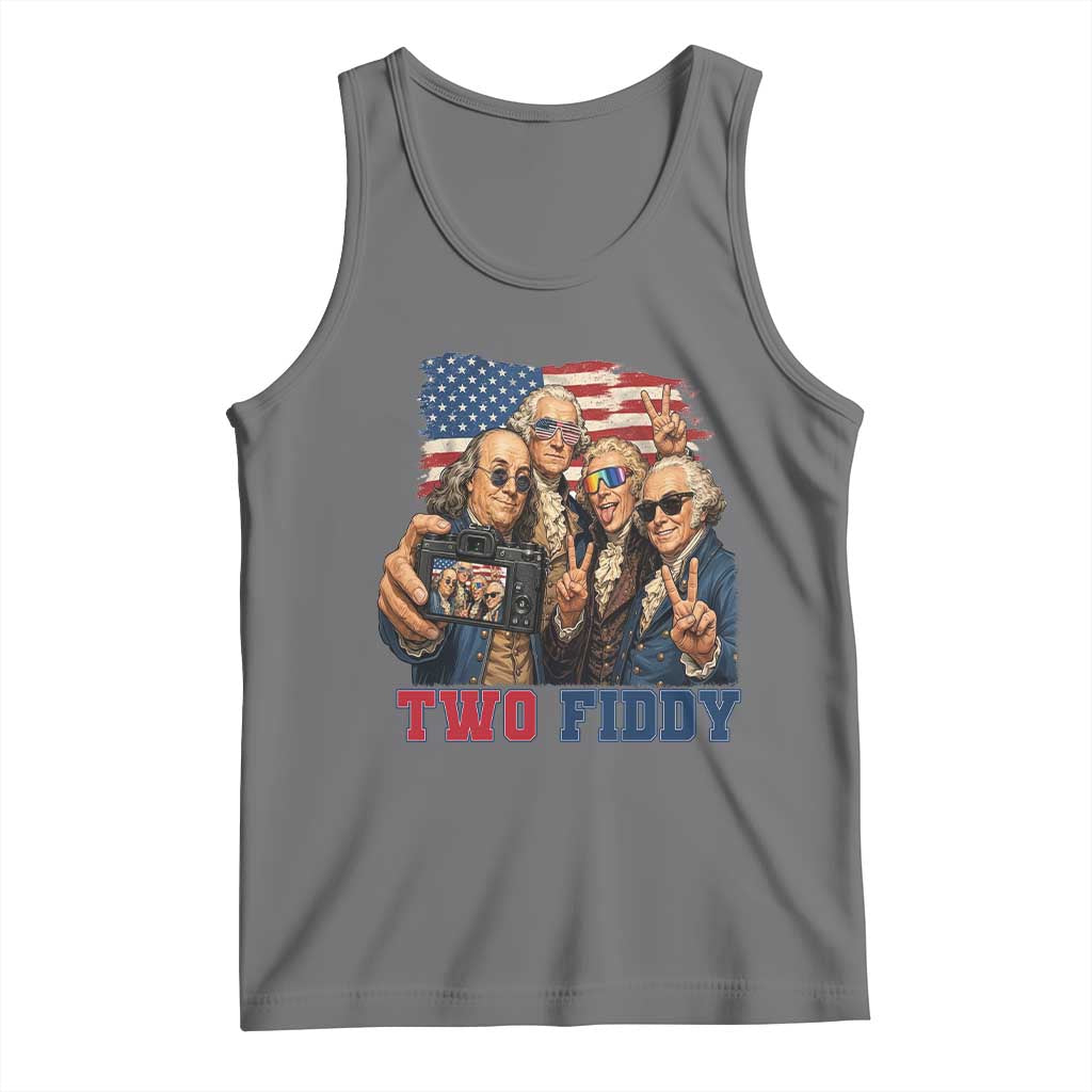 Two Fiddy 250th Anniversary Tank Top Funny Founding Father 4th of July
