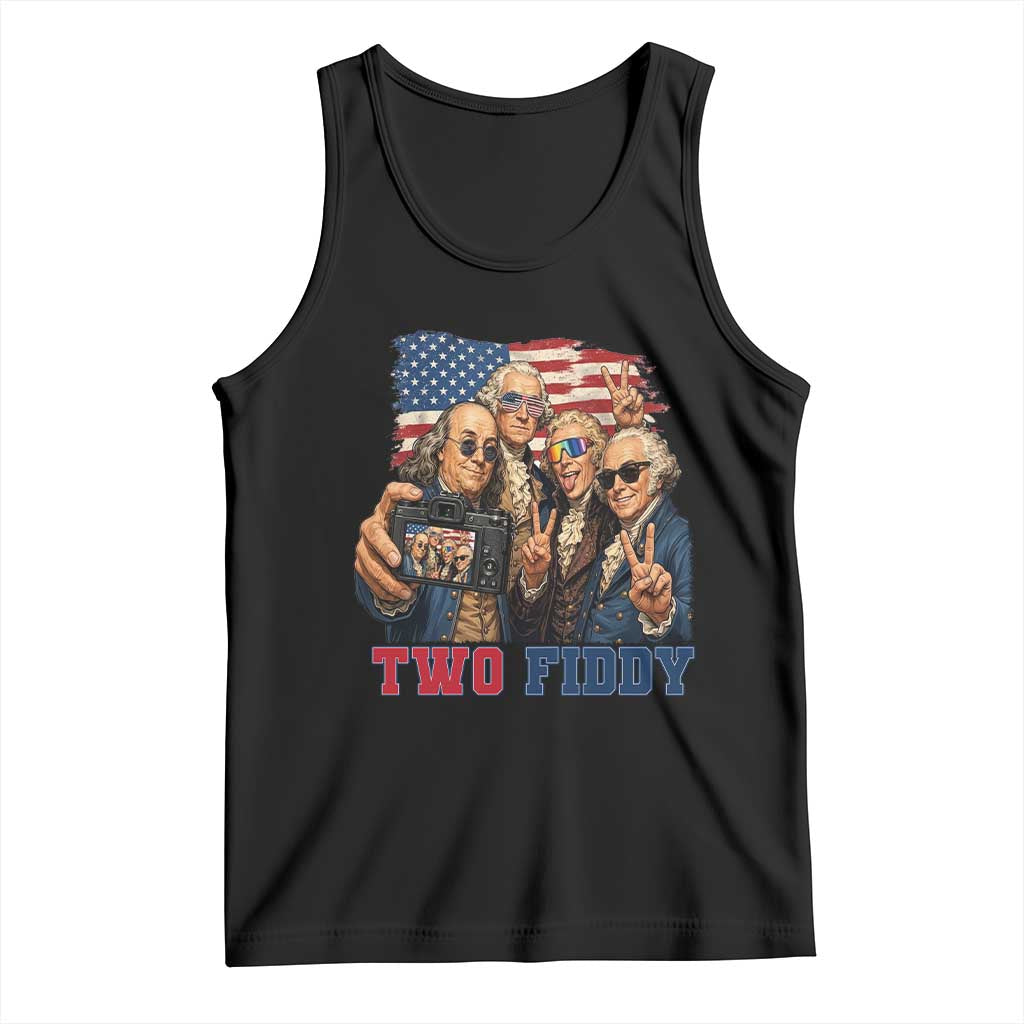 Two Fiddy 250th Anniversary Tank Top Funny Founding Father 4th of July