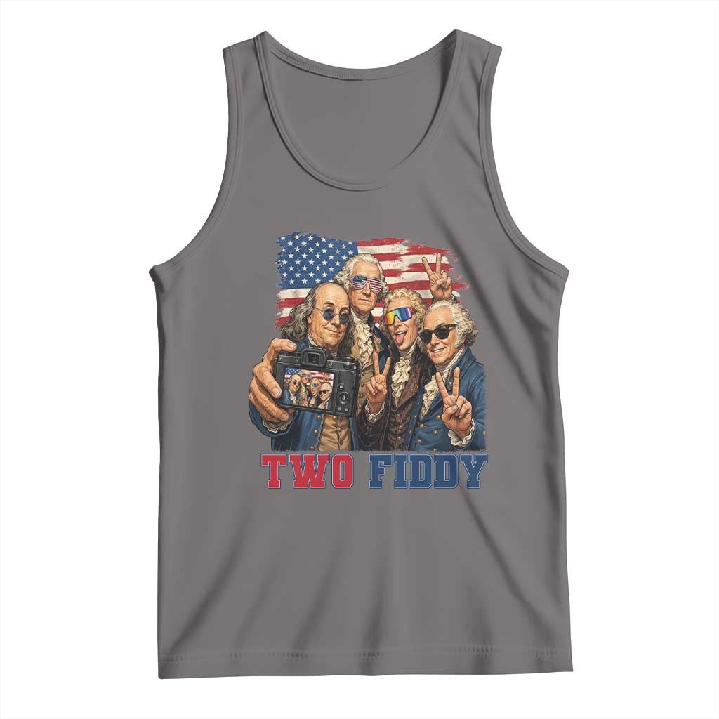 Two Fiddy 250th Anniversary Tank Top Funny Founding Father 4th of July