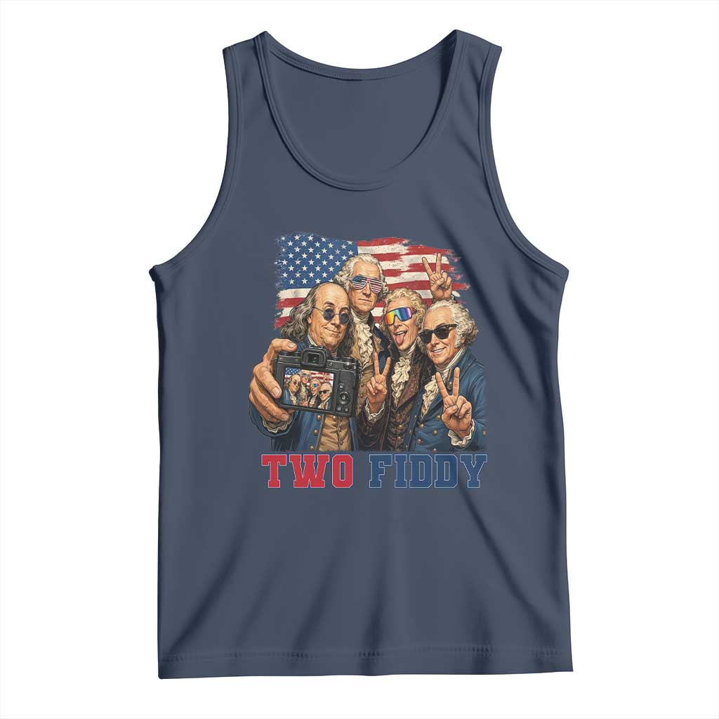 Two Fiddy 250th Anniversary Tank Top Funny Founding Father 4th of July