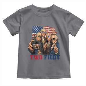 Two Fiddy 250th Anniversary Toddler T Shirt Funny Founding Father 4th of July
