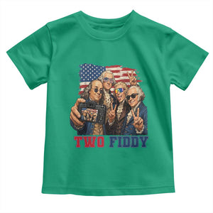 Two Fiddy 250th Anniversary Toddler T Shirt Funny Founding Father 4th of July