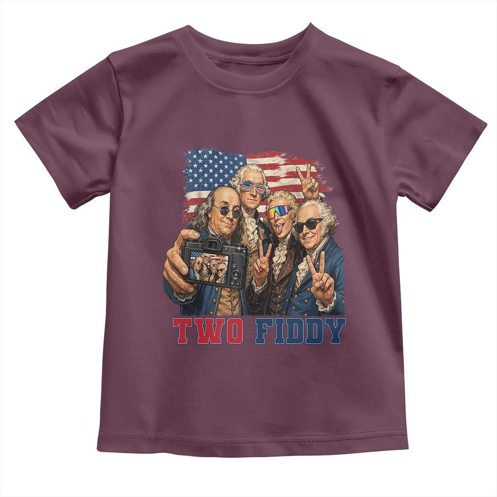 Two Fiddy 250th Anniversary Toddler T Shirt Funny Founding Father 4th of July