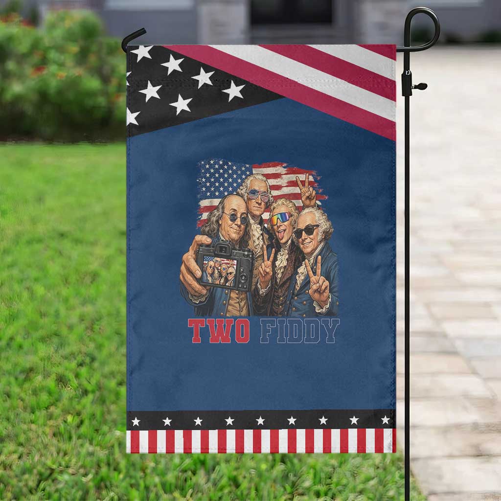 Two Fiddy 250th Anniversary Patriotic Garden Flag Funny Founding Father 4th of July TS14 Classic Blue Black Print Your Wear