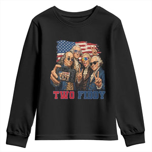 Two Fiddy 250th Anniversary Youth Sweatshirt Funny Founding Father 4th of July