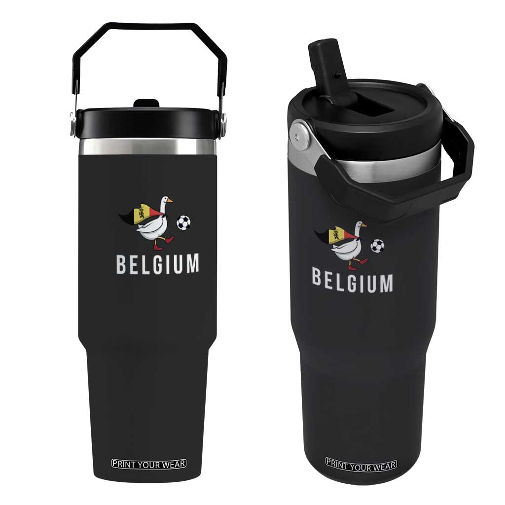 Belgium Football Flip Straw Tumbler Silly Goose Soccer Fan Support