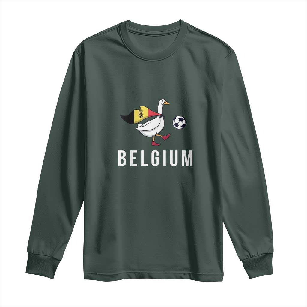 Belgium Football Long Sleeve Shirt Silly Goose Soccer Fan Support