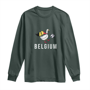 Belgium Football Long Sleeve Shirt Silly Goose Soccer Fan Support