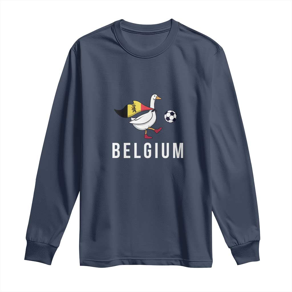 Belgium Football Long Sleeve Shirt Silly Goose Soccer Fan Support