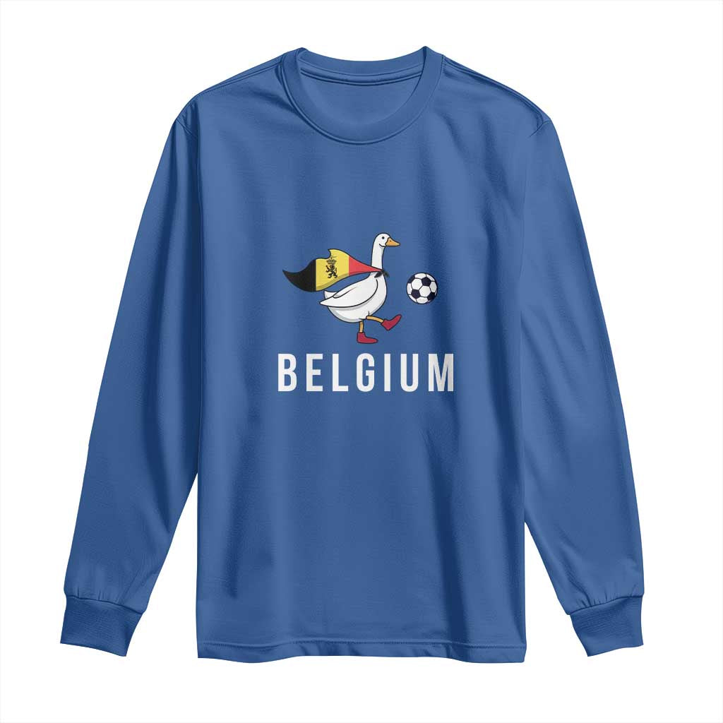 Belgium Football Long Sleeve Shirt Silly Goose Soccer Fan Support