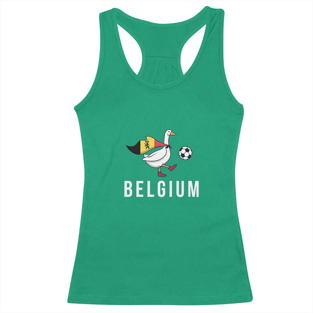 Belgium Football Racerback Tank Top Silly Goose Soccer Fan Support