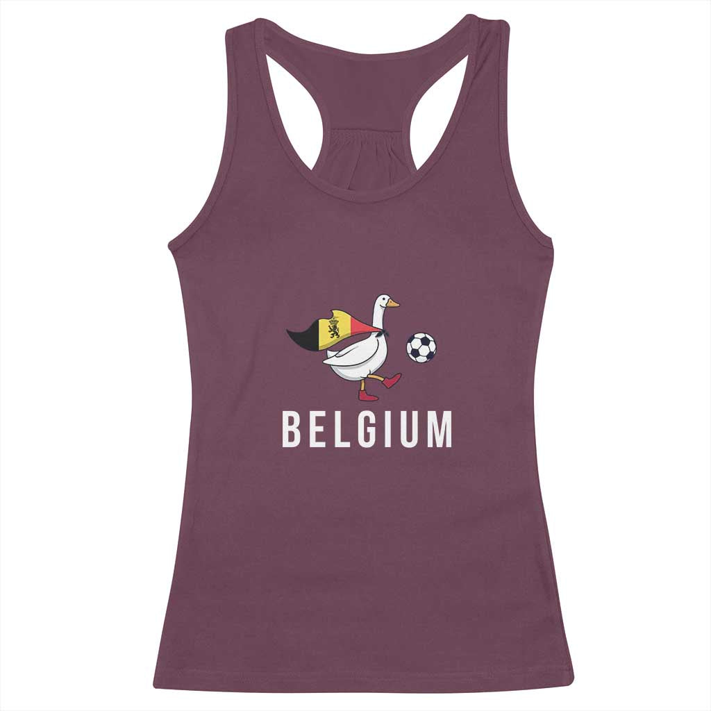 Belgium Football Racerback Tank Top Silly Goose Soccer Fan Support