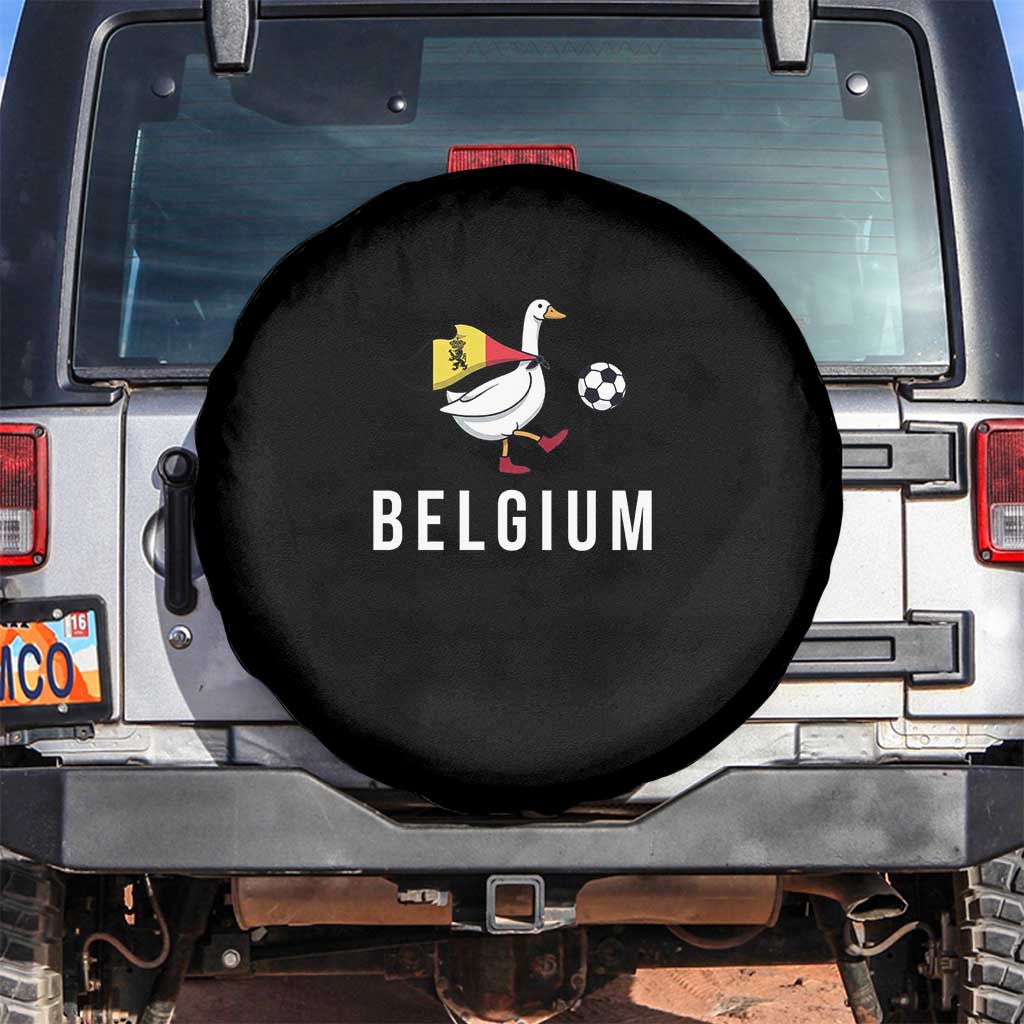 Belgium Football Spare Tire Cover Silly Goose Soccer Fan Support TS14 No hole Black Print Your Wear