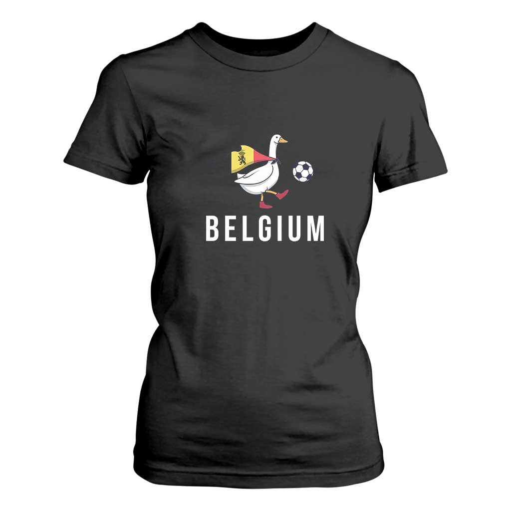 Belgium Football T Shirt For Women Silly Goose Soccer Fan Support