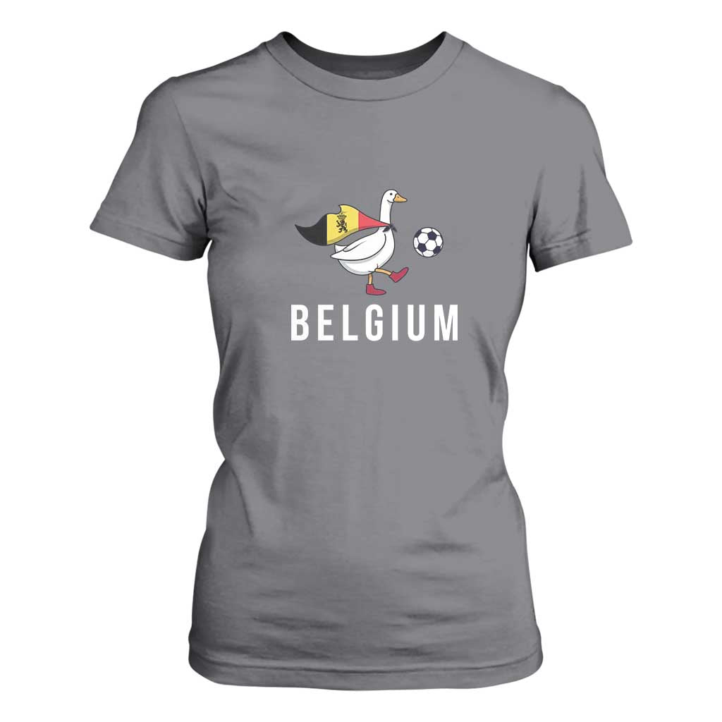 Belgium Football T Shirt For Women Silly Goose Soccer Fan Support