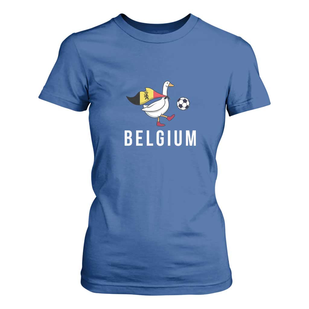 Belgium Football T Shirt For Women Silly Goose Soccer Fan Support