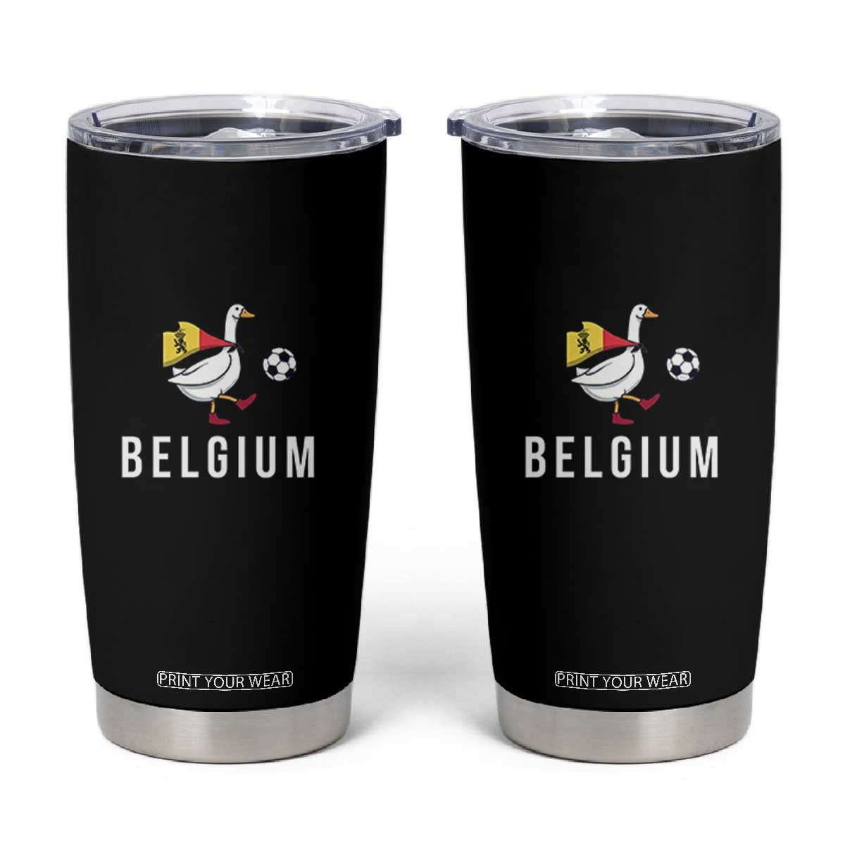 Belgium Football Tumbler Cup Silly Goose Soccer Fan Support