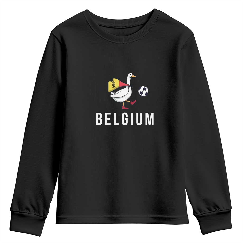 Belgium Football Youth Sweatshirt Silly Goose Soccer Fan Support