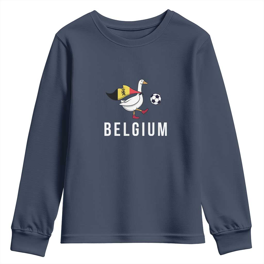 Belgium Football Youth Sweatshirt Silly Goose Soccer Fan Support
