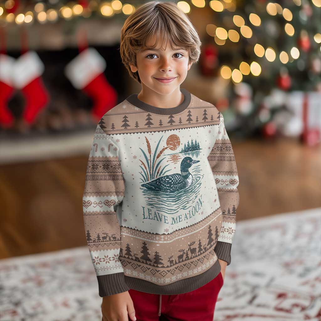 Leave Me A Loon Vintage Lake Bird Ugly Christmas Sweater Funny Loon Pun Nature Bird Lovers