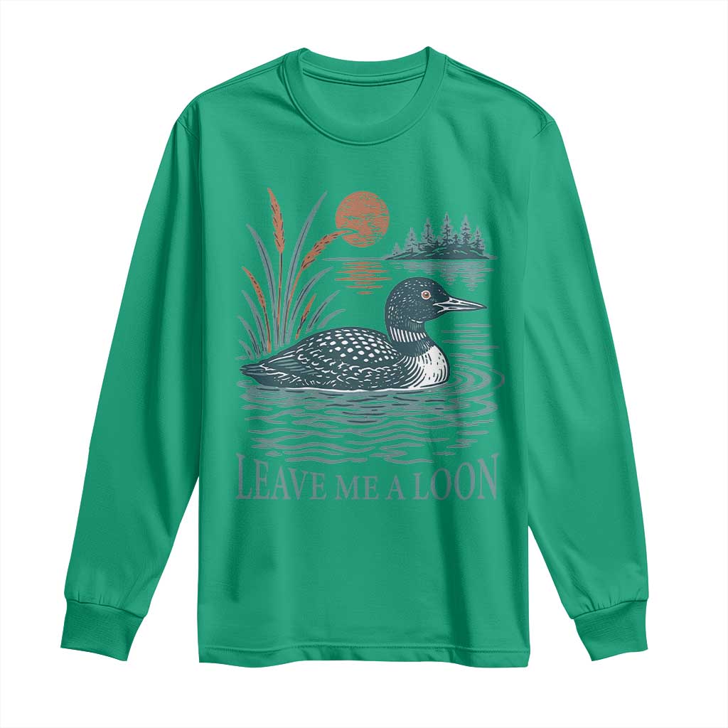 Leave Me A Loon Vintage Lake Bird Long Sleeve Shirt Funny Loon Pun Nature Bird Lovers