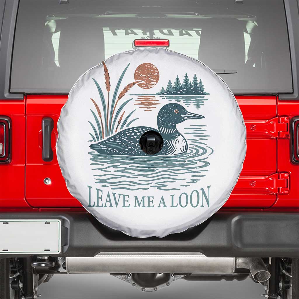 Leave Me A Loon Vintage Lake Bird Spare Tire Cover Funny Loon Pun Nature Bird Lovers