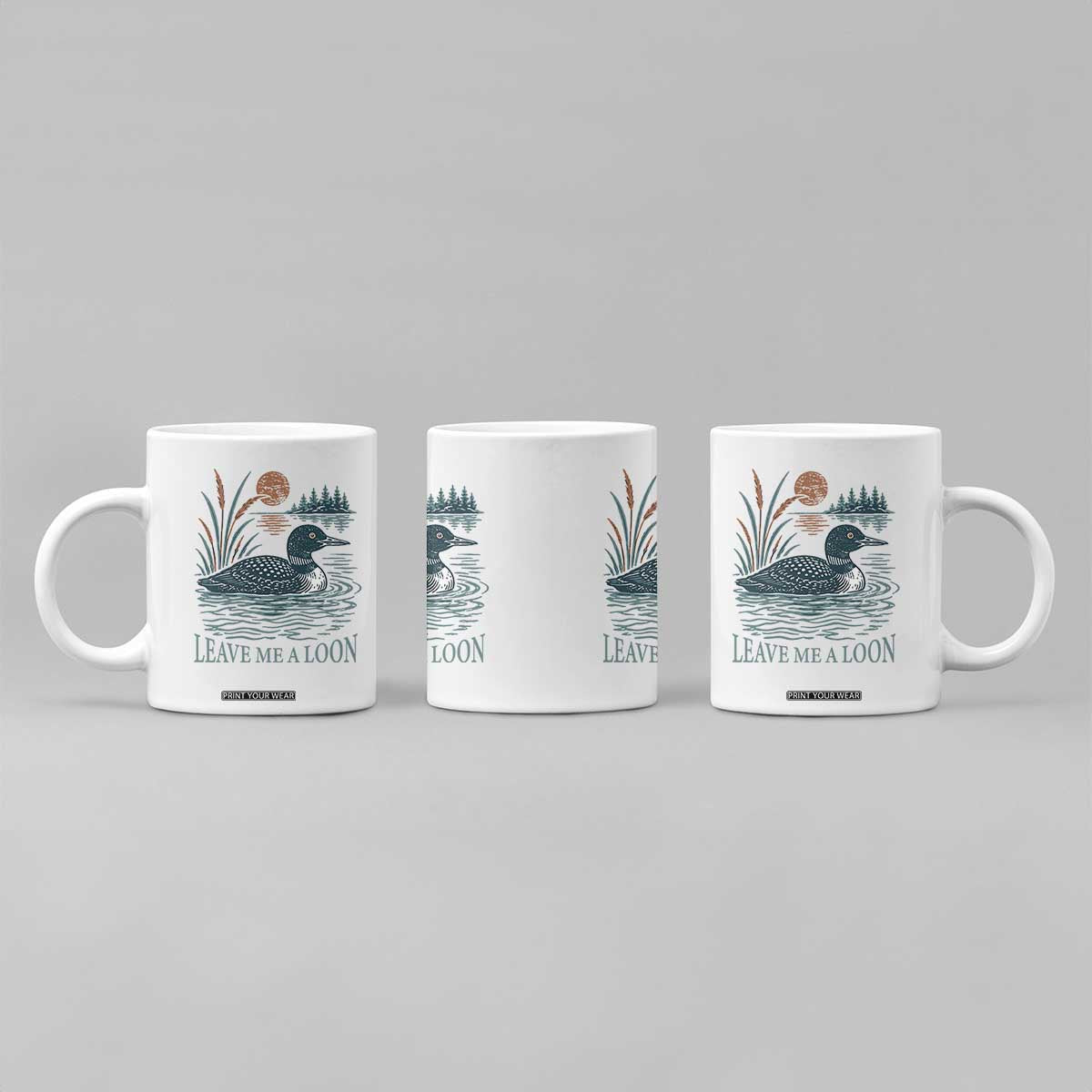 Leave Me A Loon Vintage Lake Bird Coffee Mug Funny Loon Pun Nature Bird Lovers