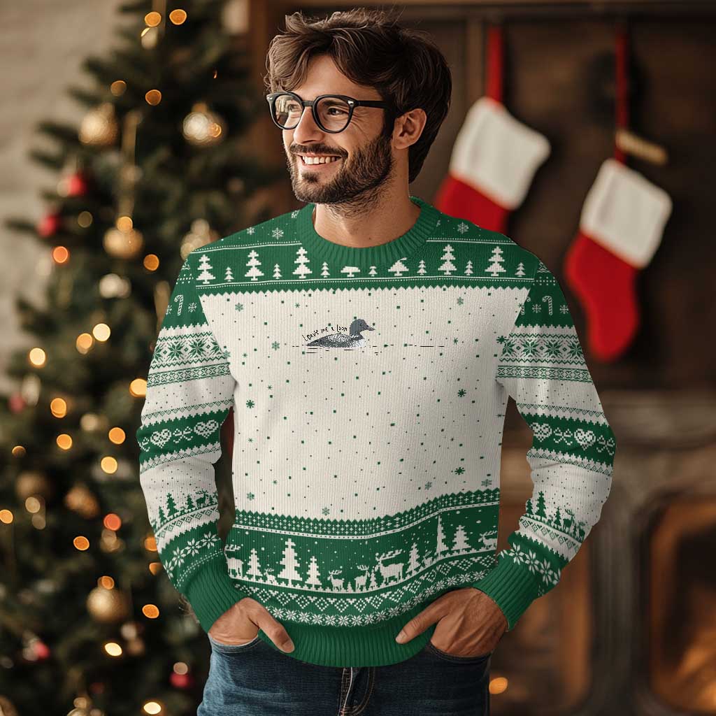 Funny Leave Me A Loon Nature Bird Lovers Ugly Christmas Sweater