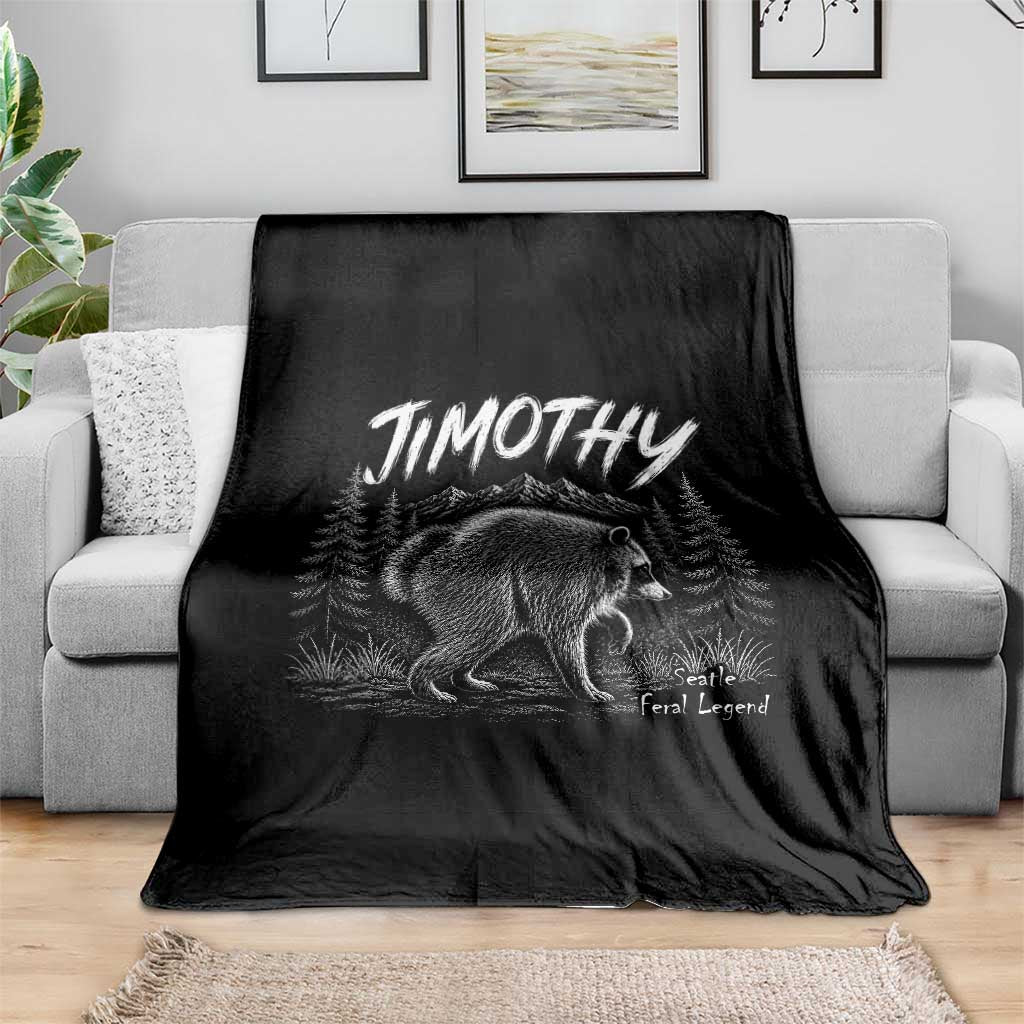 Jimothy Raccoon Seattle Feral Legend Meme Throw Blanket Cute Trash Panda Viral Animal Lover Gift