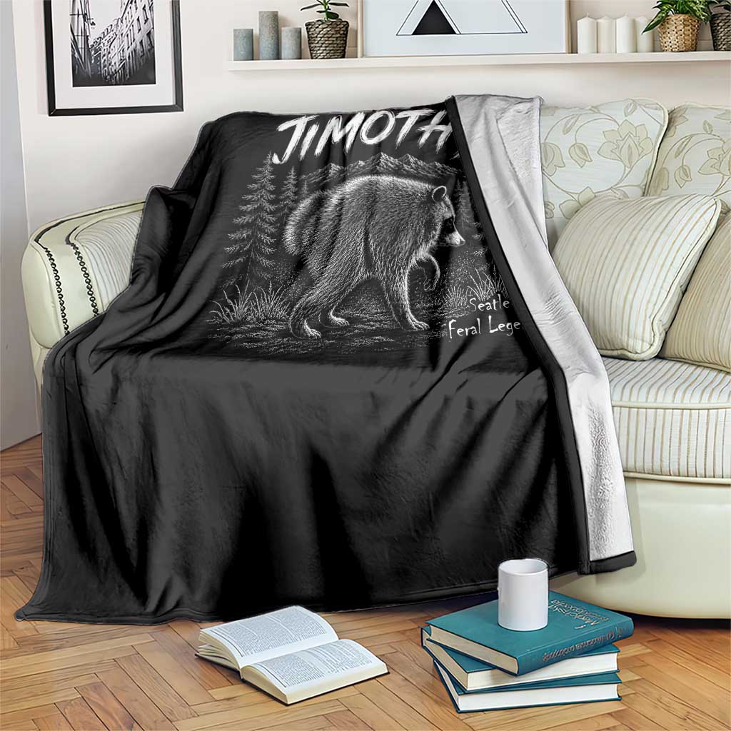 Jimothy Raccoon Seattle Feral Legend Meme Throw Blanket Cute Trash Panda Viral Animal Lover Gift