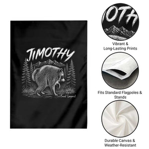 Jimothy Raccoon Seattle Feral Legend Meme Garden Flag Cute Trash Panda Viral Animal Lover Gift
