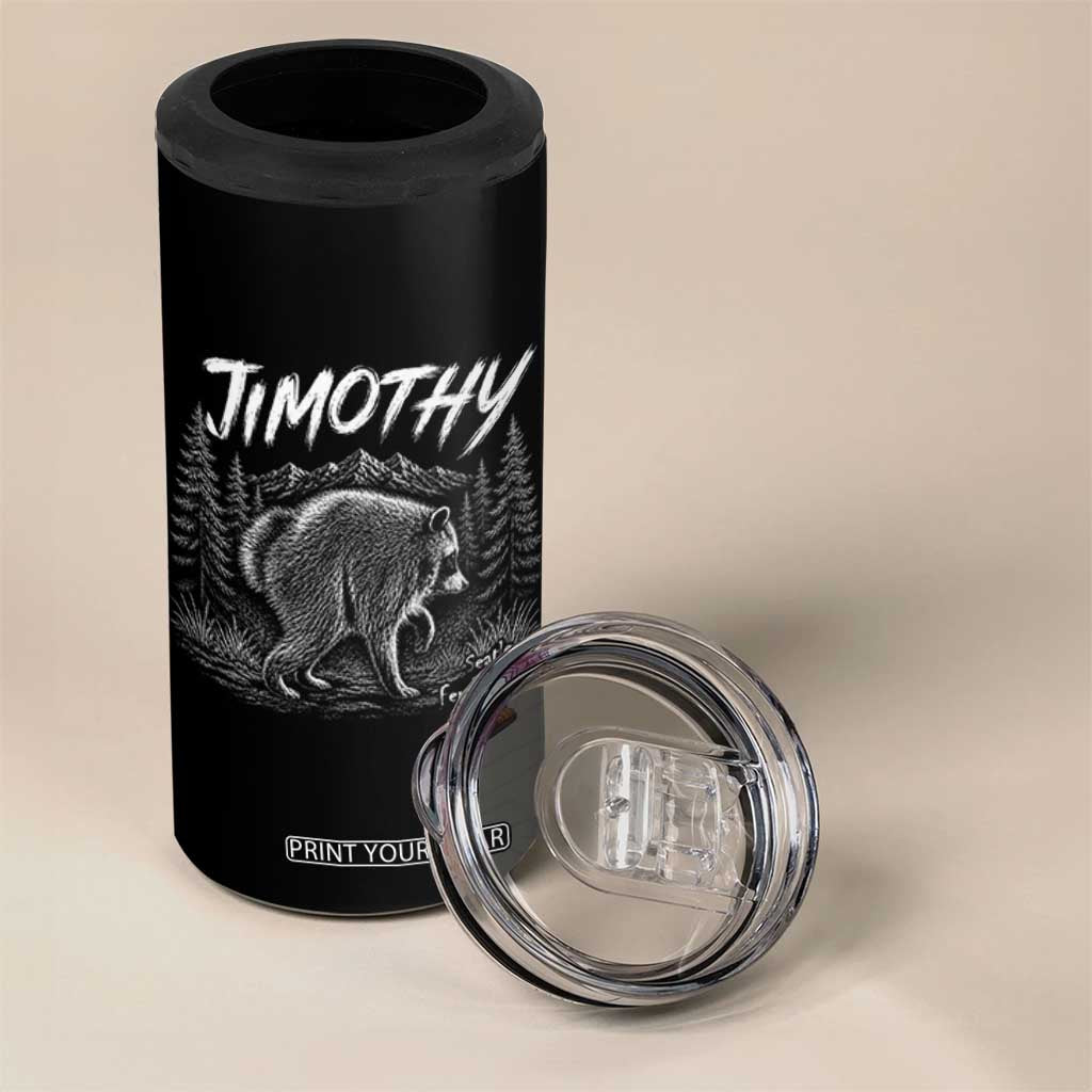 Jimothy Raccoon Seattle Feral Legend Meme 4 in 1 Can Cooler Tumbler Cute Trash Panda Viral Animal Lover Gift