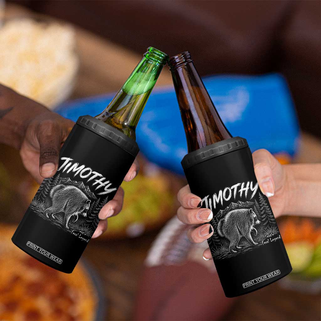 Jimothy Raccoon Seattle Feral Legend Meme 4 in 1 Can Cooler Tumbler Cute Trash Panda Viral Animal Lover Gift