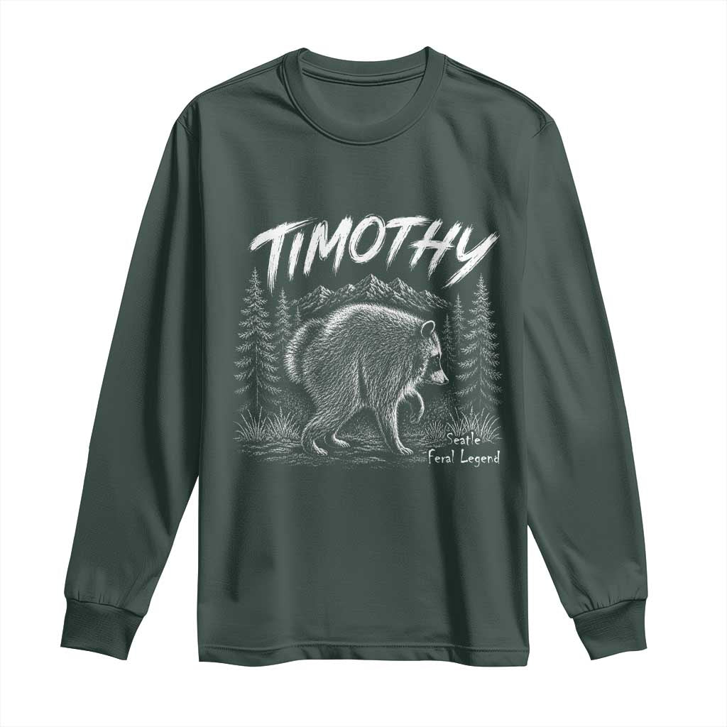 Jimothy Raccoon Seattle Feral Legend Meme Long Sleeve Shirt Cute Trash Panda Viral Animal Lover Gift