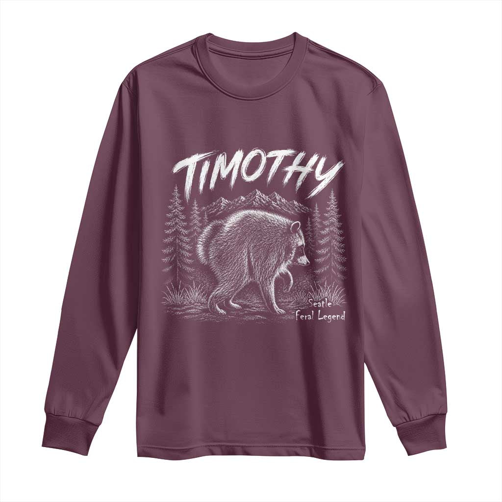 Jimothy Raccoon Seattle Feral Legend Meme Long Sleeve Shirt Cute Trash Panda Viral Animal Lover Gift